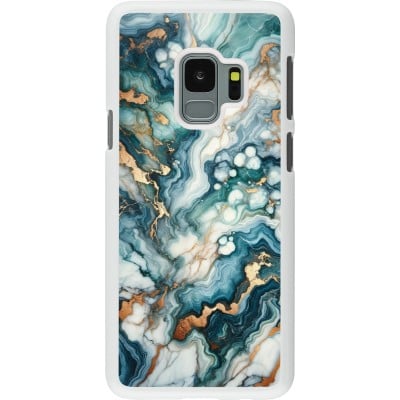 Coque Samsung Galaxy S9 - Plastique blanc Marbre Vert Bleu Doré