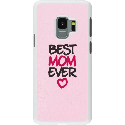 Coque Samsung Galaxy S9 - Plastique blanc Mom 2023 best Mom ever pink