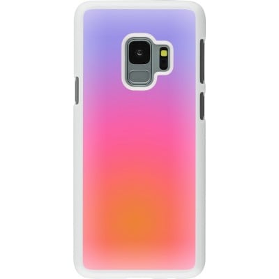 Coque Samsung Galaxy S9 - Plastique blanc Orange Pink Blue Gradient