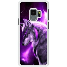 Coque Samsung Galaxy S9 - Plastique blanc Purple Sky Wolf