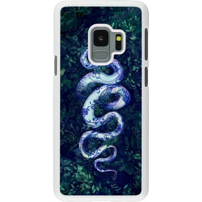 Coque Samsung Galaxy S9 - Plastique blanc Serpent Blue Anaconda