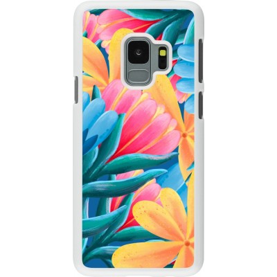 Coque Samsung Galaxy S9 - Plastique blanc Spring 23 colorful flowers