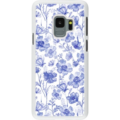 Coque Samsung Galaxy S9 - Plastique blanc Spring 23 watercolor blue flowers