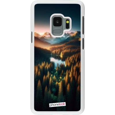 Coque Samsung Galaxy S9 - Plastique blanc Sunset Forest Lake