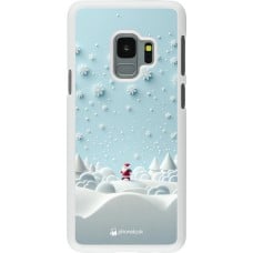 Coque Samsung Galaxy S9 - Plastique blanc Noël 2023 Petit Père Flocon