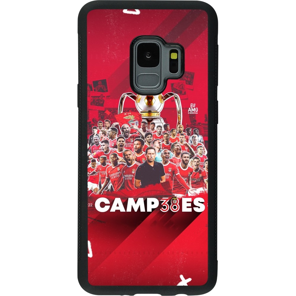 Coque Samsung Galaxy S9 - Silicone rigide noir Benfica Campeoes 2023