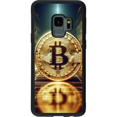 Coque Samsung Galaxy S9 - Silicone rigide noir Bitcoin Standing