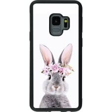 Coque Samsung Galaxy S9 - Silicone rigide noir Easter 2023 flower bunny