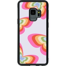 Coque Samsung Galaxy S9 - Silicone rigide noir Easter 2024 rainbow butterflies