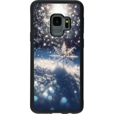 Coque Samsung Galaxy S9 - Silicone rigide noir Flocon Solaire Éclat