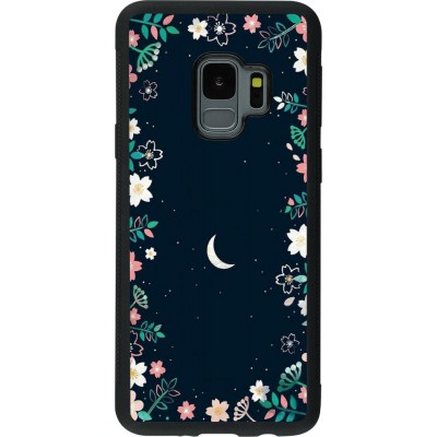 Coque Samsung Galaxy S9 - Silicone rigide noir Flowers space