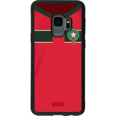 Coque Samsung Galaxy S9 - Silicone rigide noir Maillot de football Maroc 2022 personnalisable