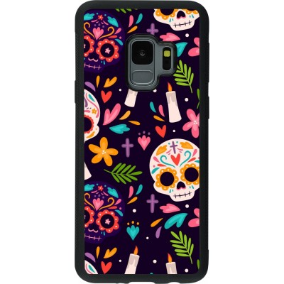 Coque Samsung Galaxy S9 - Silicone rigide noir Halloween 2023 mexican style