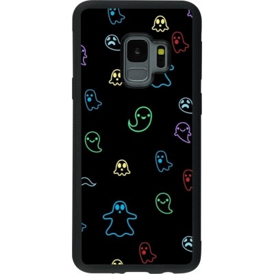 Coque Samsung Galaxy S9 - Silicone rigide noir Halloween 2024 colorful ghosts