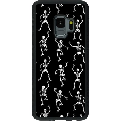 Coque Samsung Galaxy S9 - Silicone rigide noir Halloween 2024 dancing skeleton