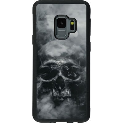 Coque Samsung Galaxy S9 - Silicone rigide noir Halloween 2024 smoky skull