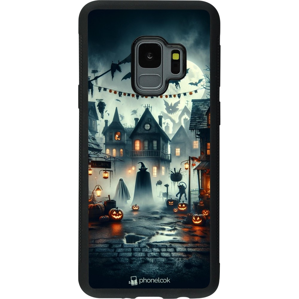 Coque Samsung Galaxy S9 - Silicone rigide noir Halloween Spookville