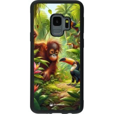 Coque Samsung Galaxy S9 - Silicone rigide noir Jungle Tropicale Tayrona