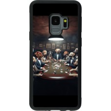 Coque Samsung Galaxy S9 - Silicone rigide noir Les pokerdogs