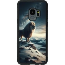 Coque Samsung Galaxy S9 - Silicone rigide noir Le lion blanc