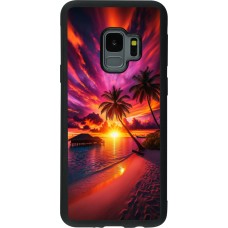 Coque Samsung Galaxy S9 - Silicone rigide noir Maldives Dusk Bliss