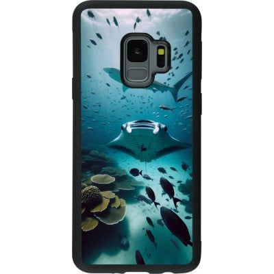 Coque Samsung Galaxy S9 - Silicone rigide noir Manta Lagon Nettoyage