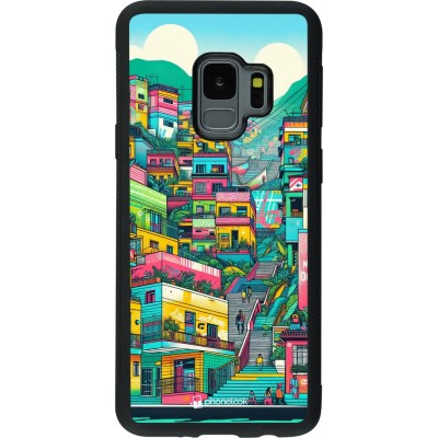 Coque Samsung Galaxy S9 - Silicone rigide noir Medellin Comuna 13 Art