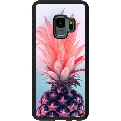 Coque Samsung Galaxy S9 - Silicone rigide noir Purple Pink Pineapple