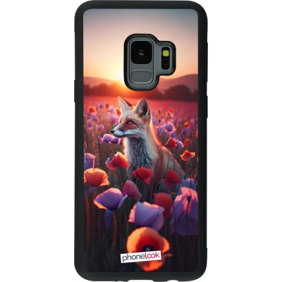 Coque Samsung Galaxy S9 - Silicone rigide noir Renard pourpre au crépuscule