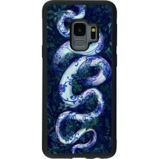 Coque Samsung Galaxy S9 - Silicone rigide noir Serpent Blue Anaconda