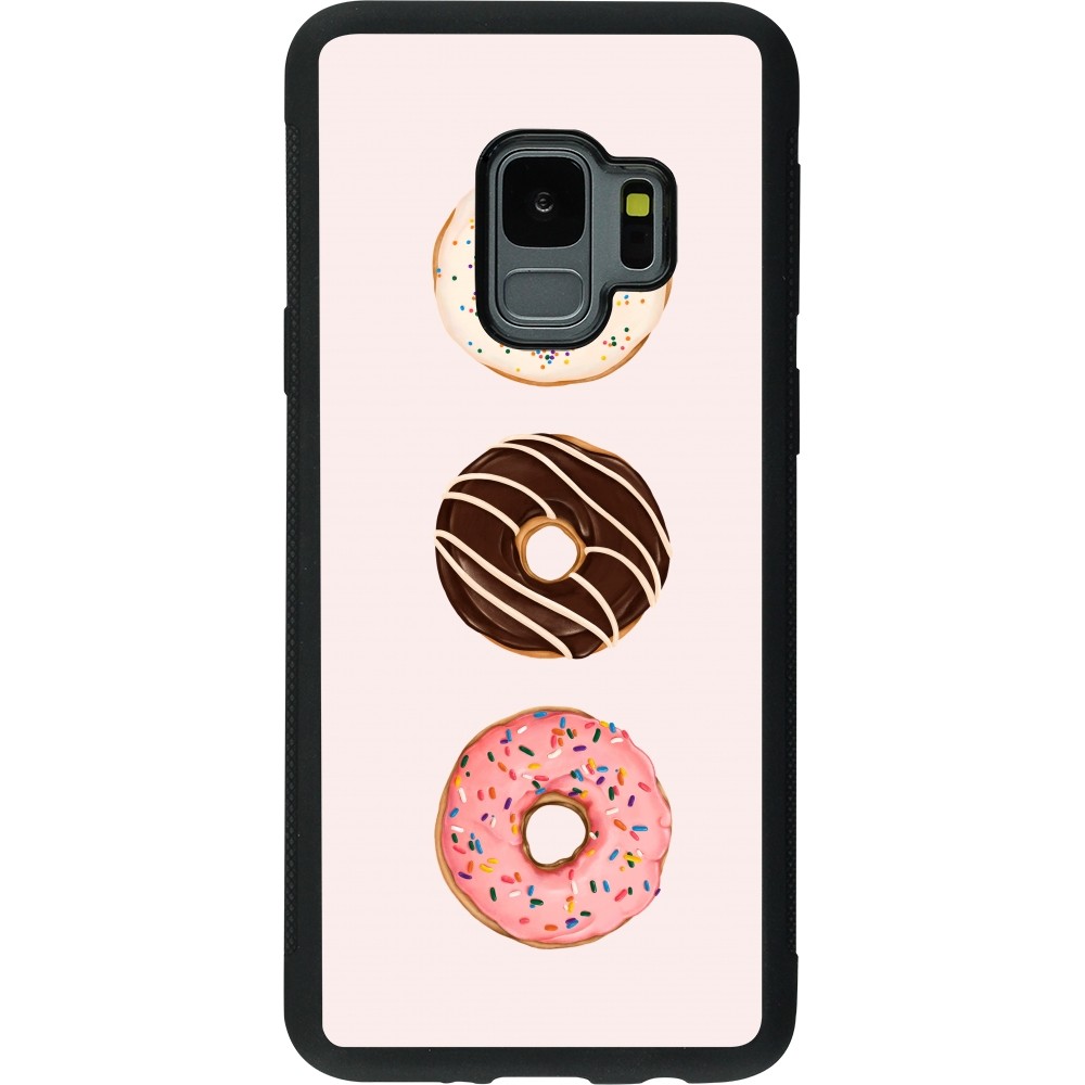 Coque Samsung Galaxy S9 - Silicone rigide noir Spring 23 donuts