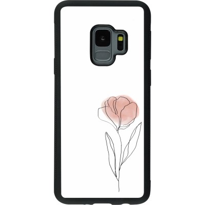 Coque Samsung Galaxy S9 - Silicone rigide noir Spring 23 minimalist flower