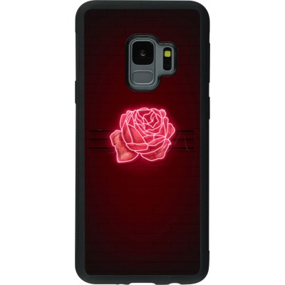 Coque Samsung Galaxy S9 - Silicone rigide noir Spring 23 neon rose