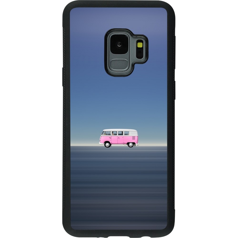 Coque Samsung Galaxy S9 - Silicone rigide noir Spring 23 pink bus