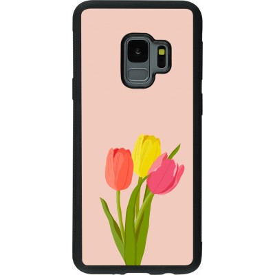 Coque Samsung Galaxy S9 - Silicone rigide noir Spring 23 tulip trio