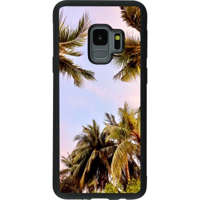 Coque Samsung Galaxy S9 - Silicone rigide noir Summer 2023 palm tree vibe