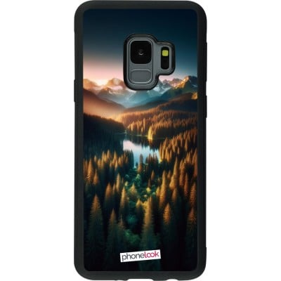 Coque Samsung Galaxy S9 - Silicone rigide noir Sunset Forest Lake