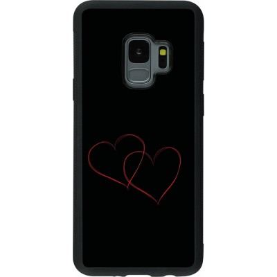 Coque Samsung Galaxy S9 - Silicone rigide noir Valentine 2023 attached heart