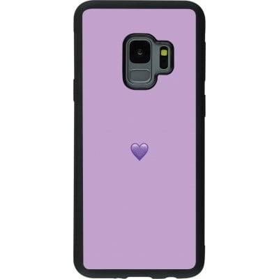 Coque Samsung Galaxy S9 - Silicone rigide noir Valentine 2023 purpule single heart