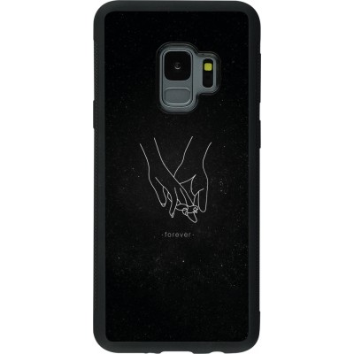 Coque Samsung Galaxy S9 - Silicone rigide noir Valentine 2023 hands forever