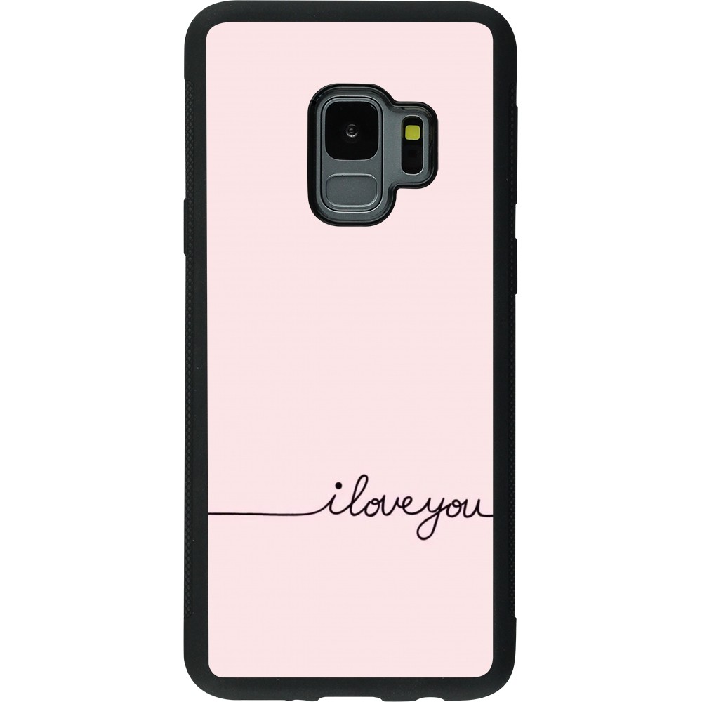 Coque Samsung Galaxy S9 - Silicone rigide noir Valentine 2023 i love you writing