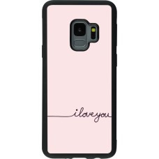 Coque Samsung Galaxy S9 - Silicone rigide noir Valentine 2023 i love you writing