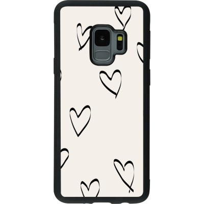 Coque Samsung Galaxy S9 - Silicone rigide noir Valentine 2023 minimalist hearts