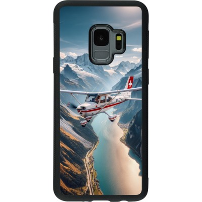 Coque Samsung Galaxy S9 - Silicone rigide noir Vol Alpin Suisse