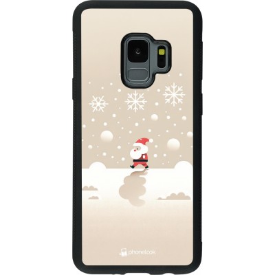 Coque Samsung Galaxy S9 - Silicone rigide noir Noël 2023 Minimalist Santa