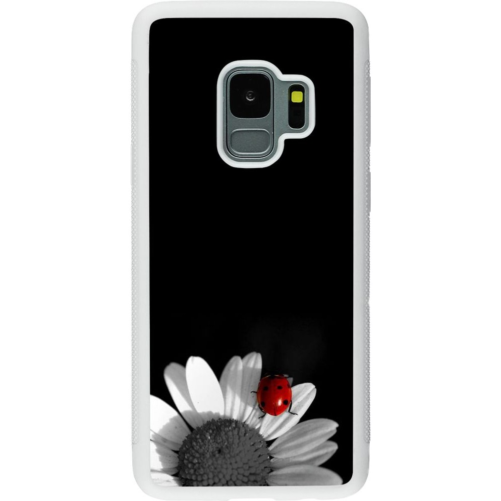 Coque Samsung Galaxy S9 - Silicone rigide blanc Black and white Cox