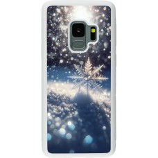 Coque Samsung Galaxy S9 - Silicone rigide blanc Flocon Solaire Éclat