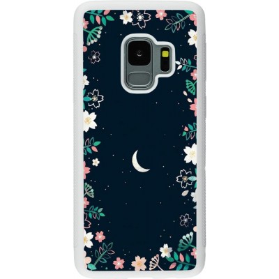 Coque Samsung Galaxy S9 - Silicone rigide blanc Flowers space