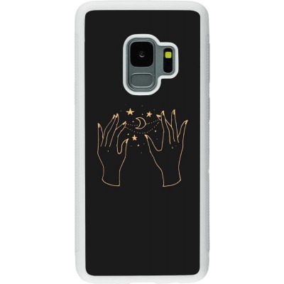 Coque Samsung Galaxy S9 - Silicone rigide blanc Grey magic hands