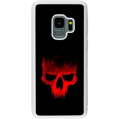 Coque Samsung Galaxy S9 - Silicone rigide blanc Halloween 2023 scary skull